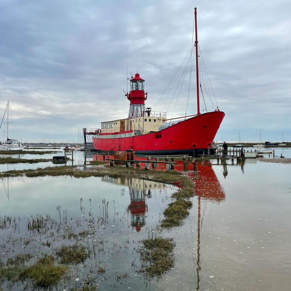 Tollesbury FACT lightship at high tide