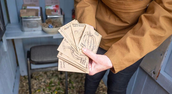 Seed Swap Hut located outside Tollesbury Doctors surgery
