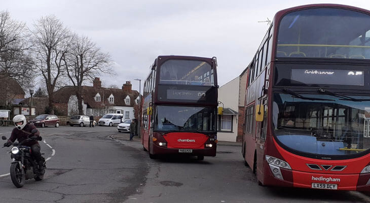 Hedingham Bus in Tollesbury Square