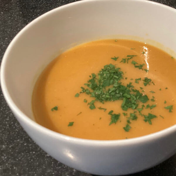 TCP Sweet Potato Lentil and Apple Soup